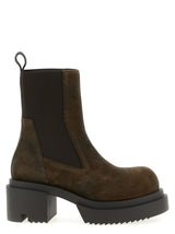 Bottines en cuir de veau marron Rick Owens