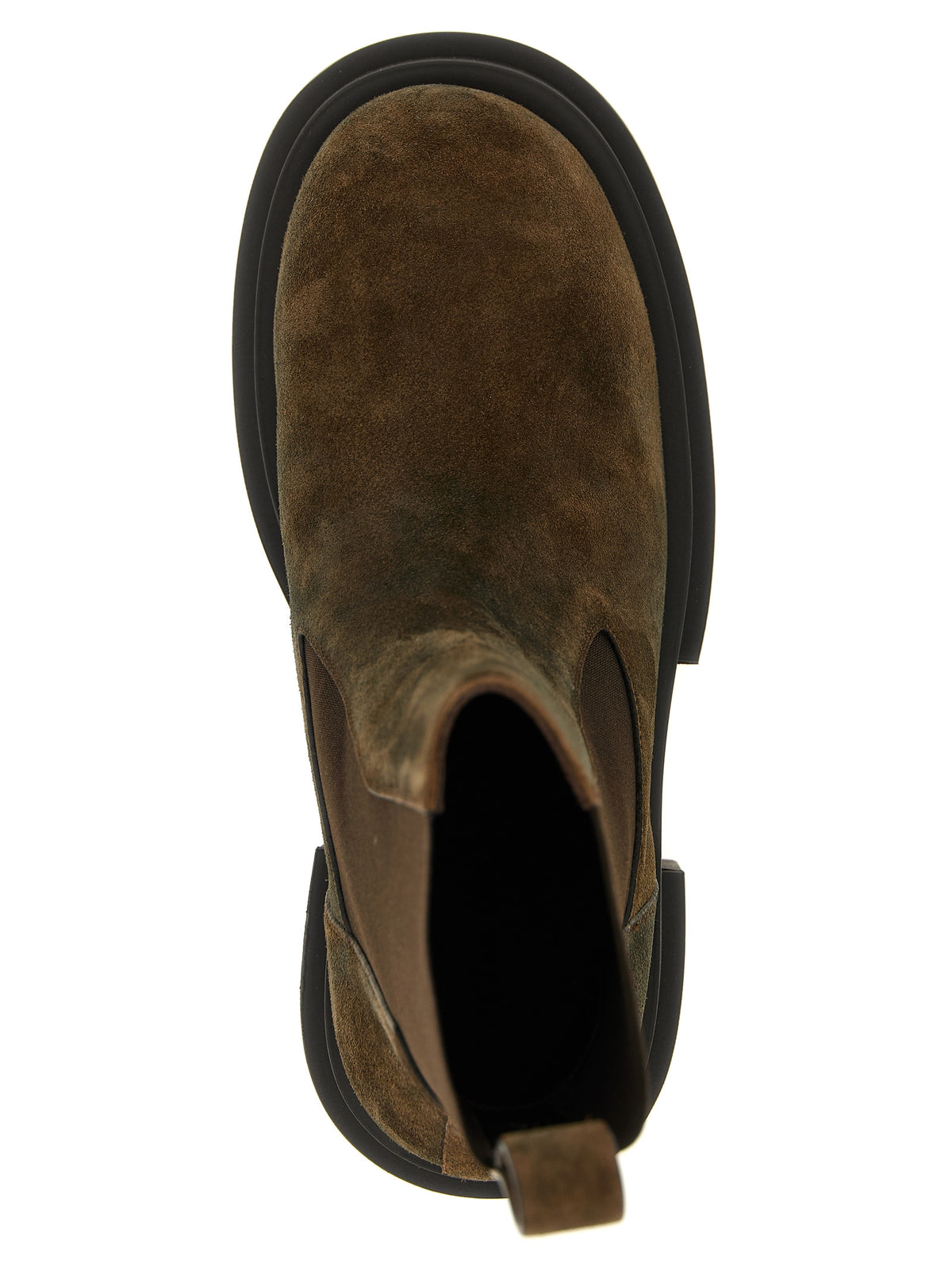 Bottines en cuir de veau marron Rick Owens