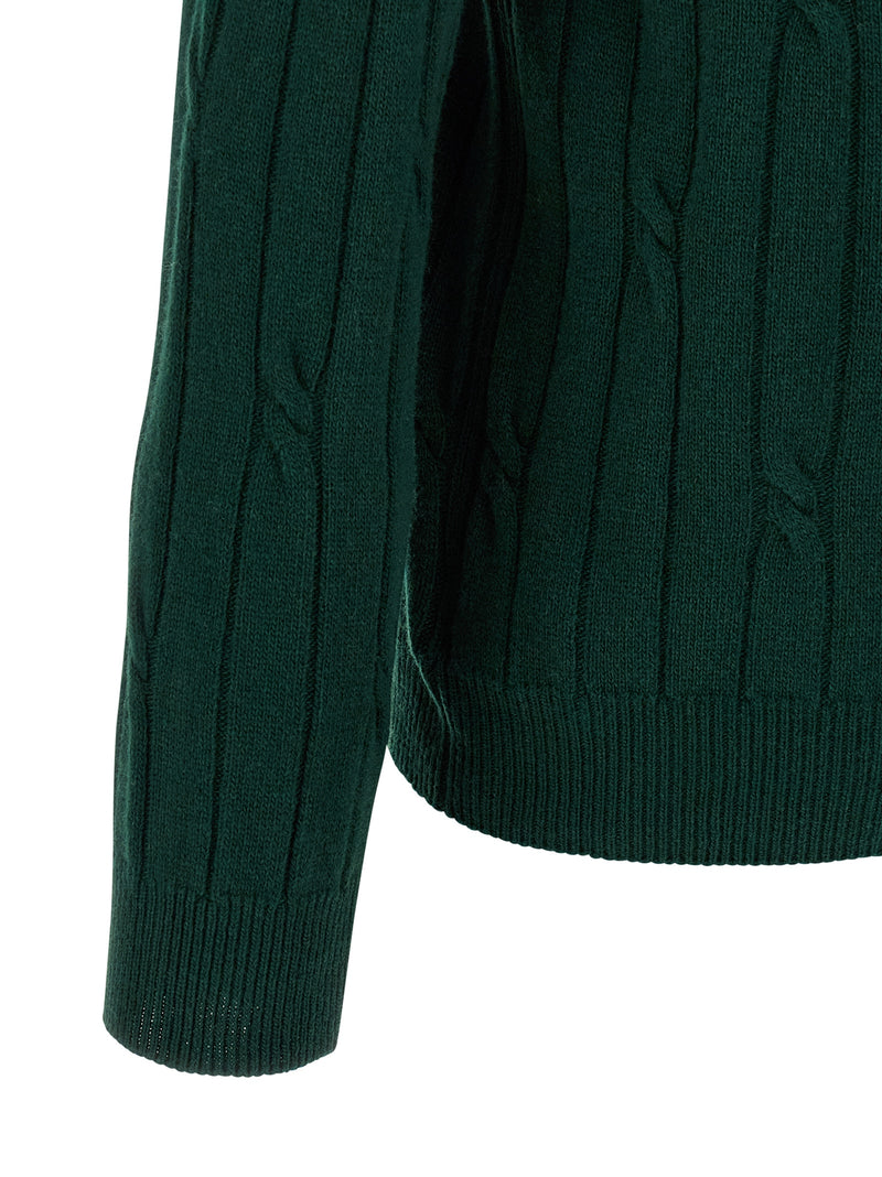 ZANONE Bicolor Virgin Wool Polo Shirt - Green