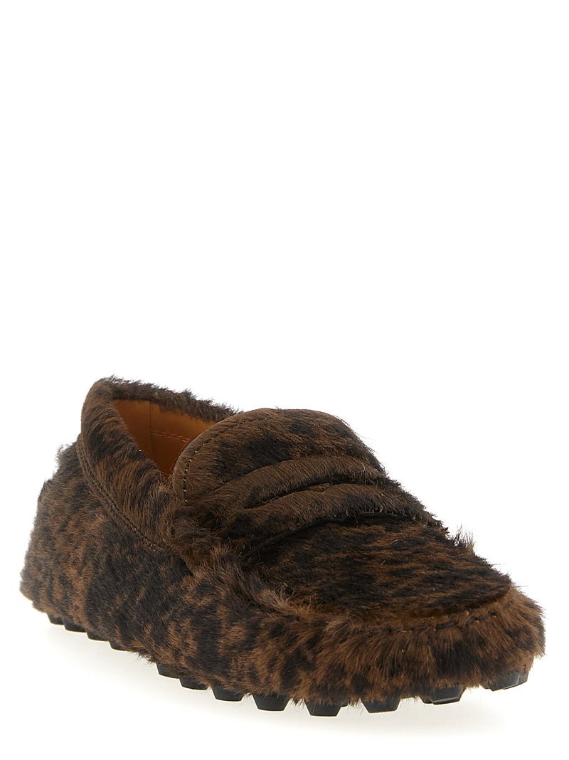 Tod's Brown Calfskin Slip-On Loafers - Gommino Macro