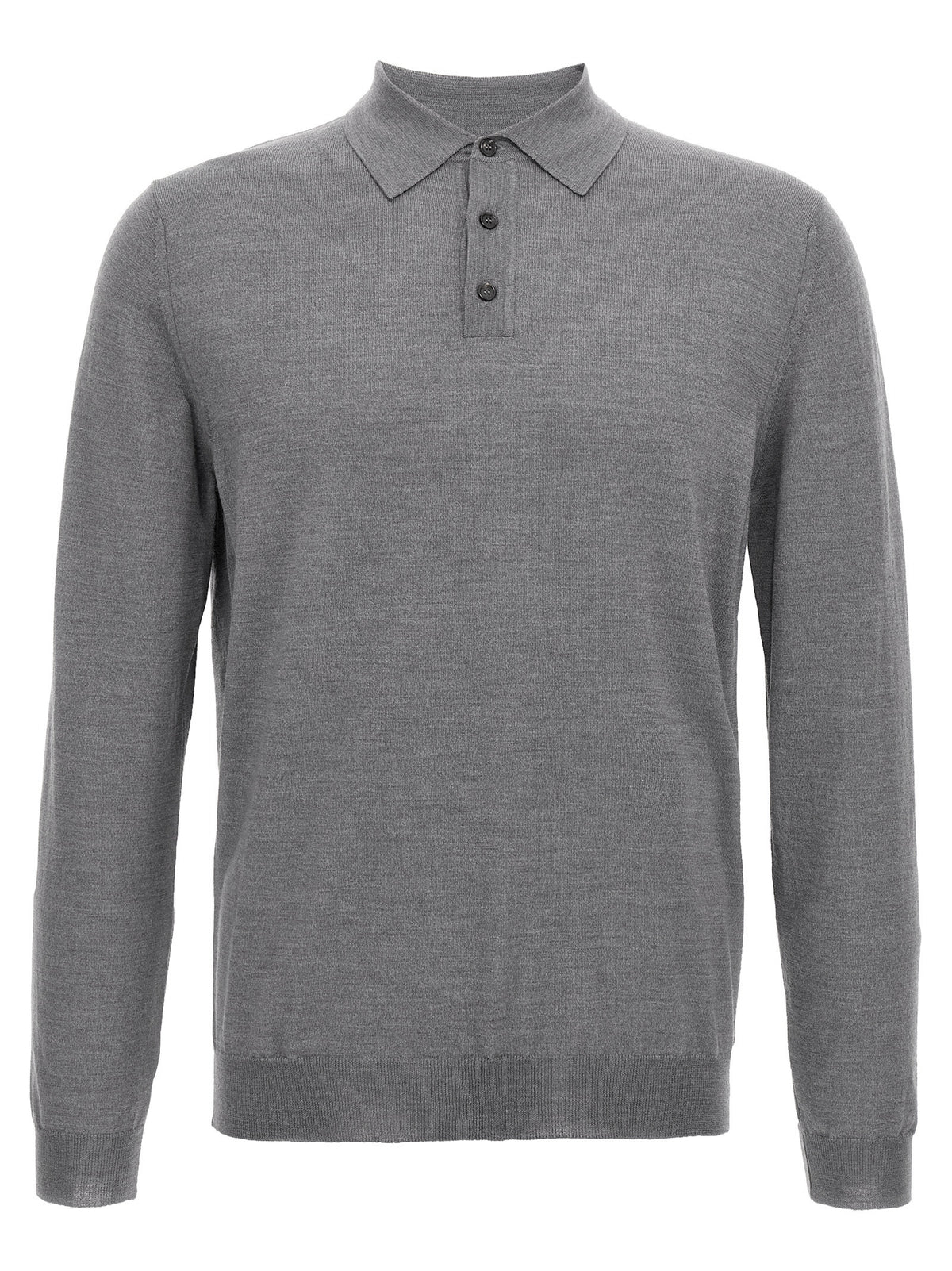 ZANONE Gray Cashmere Polo Shirt