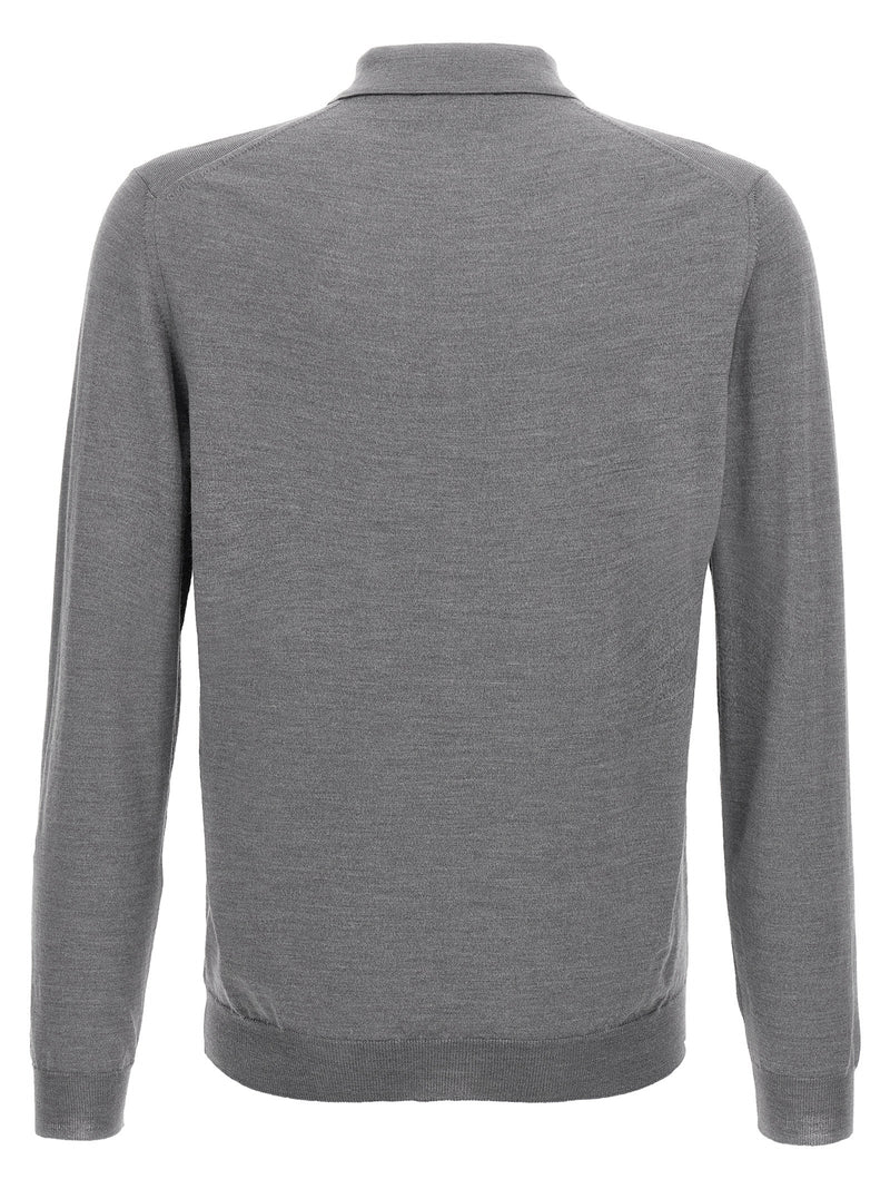 ZANONE Gray Cashmere Polo Shirt