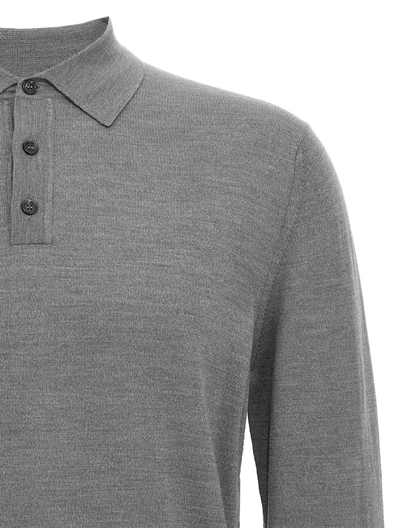 ZANONE Gray Cashmere Polo Shirt
