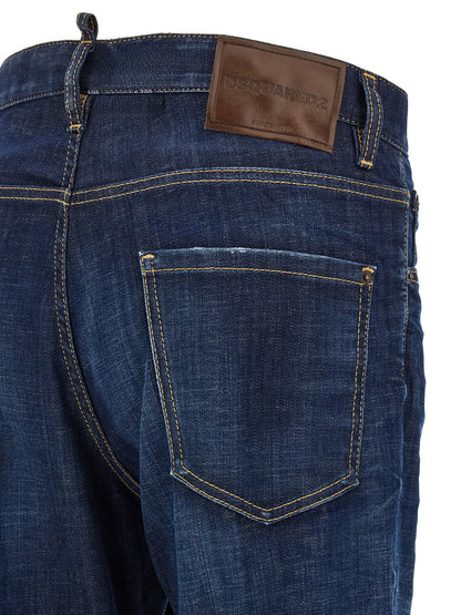 Dsquared² Blue Cotton Straight-Leg Jeans