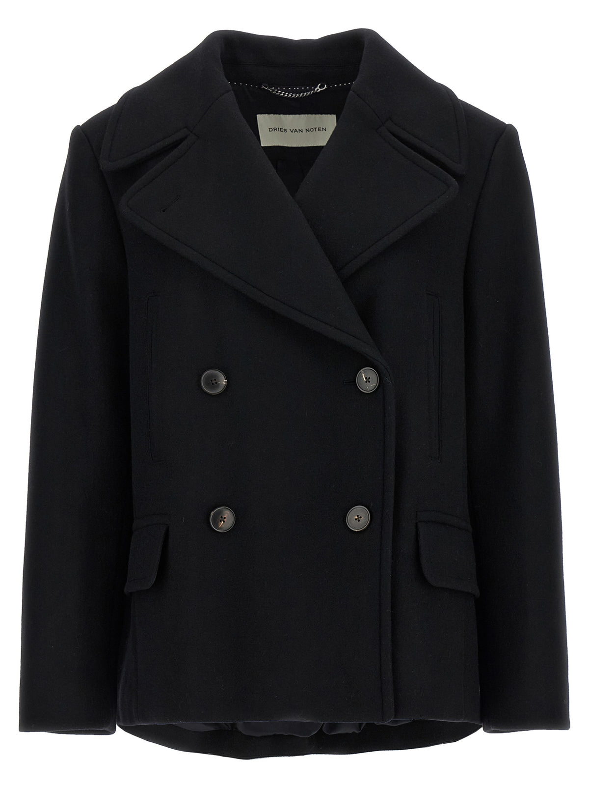 Dries Van Noten Black Wool Coat