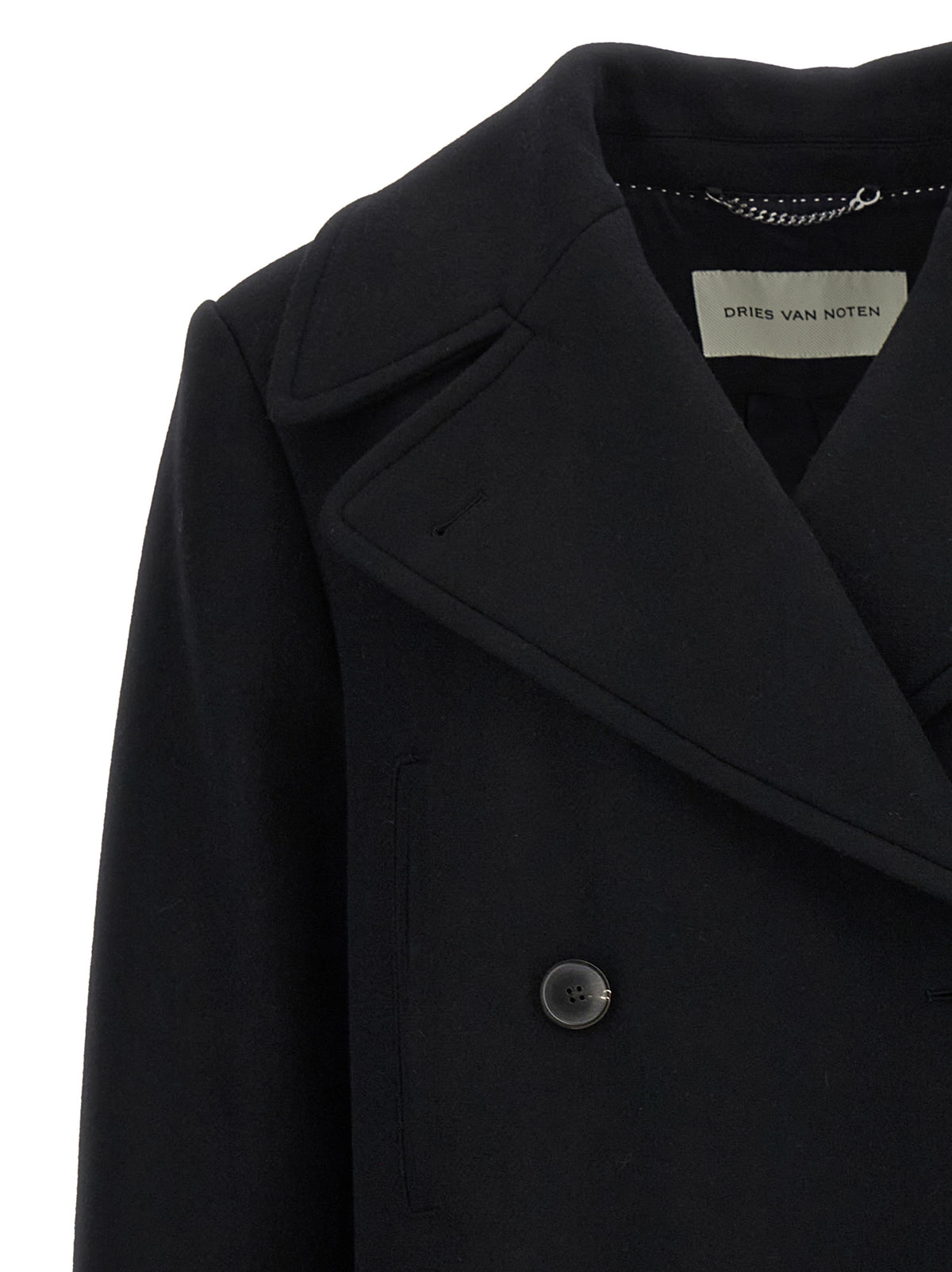 Dries Van Noten Black Wool Coat