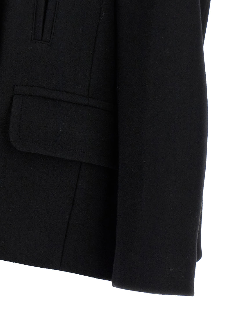 Manteau en laine noire Dries Van Noten