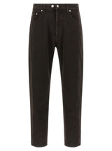 Department 5 Black Cotton Tapered Jeans