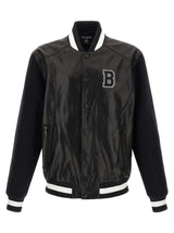Balmain Bicolor Lamb Leather Leather Jacket