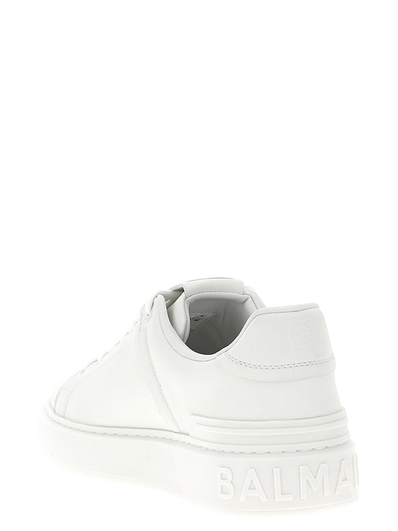 Baskets basses Balmain en cuir de veau blanc