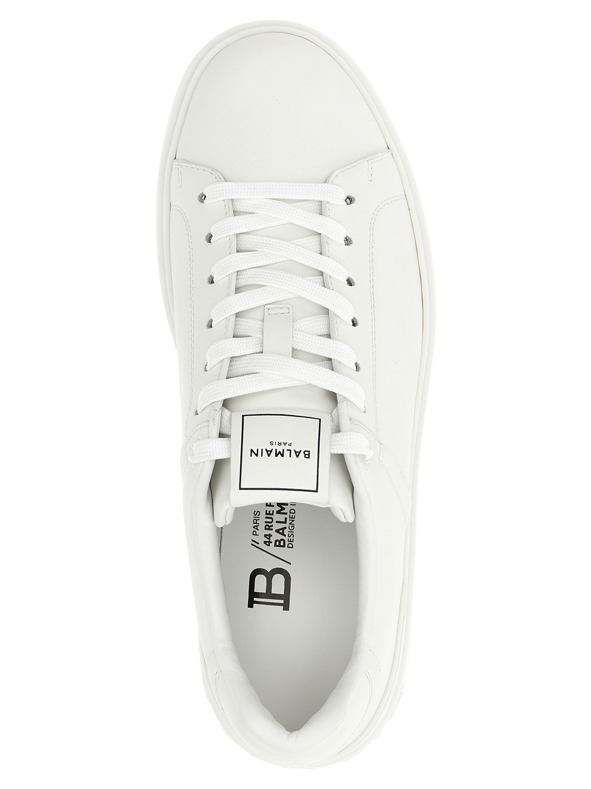 Balmain B-Court White Calfskin Low Top Sneakers for Women