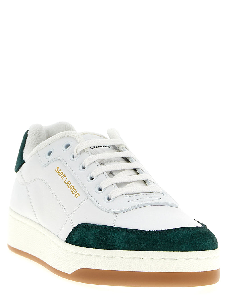 Baskets basses bicolores en cuir de veau Saint Laurent