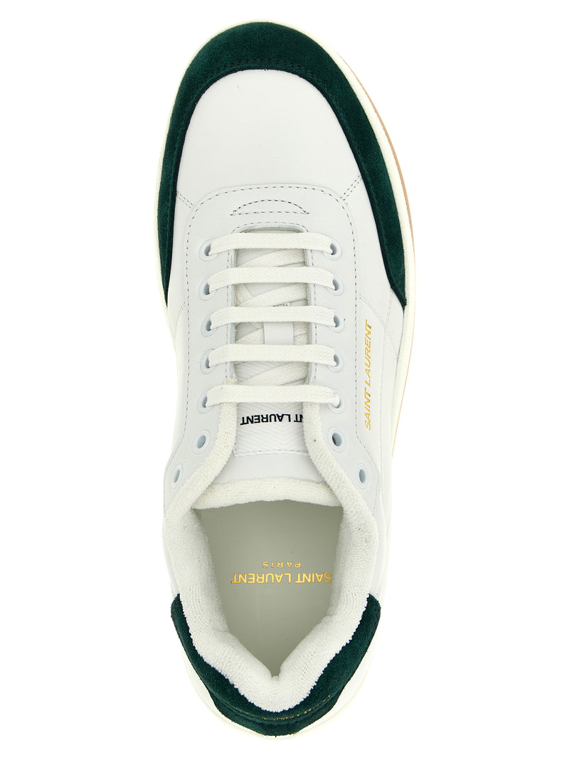 Baskets basses bicolores en cuir de veau Saint Laurent
