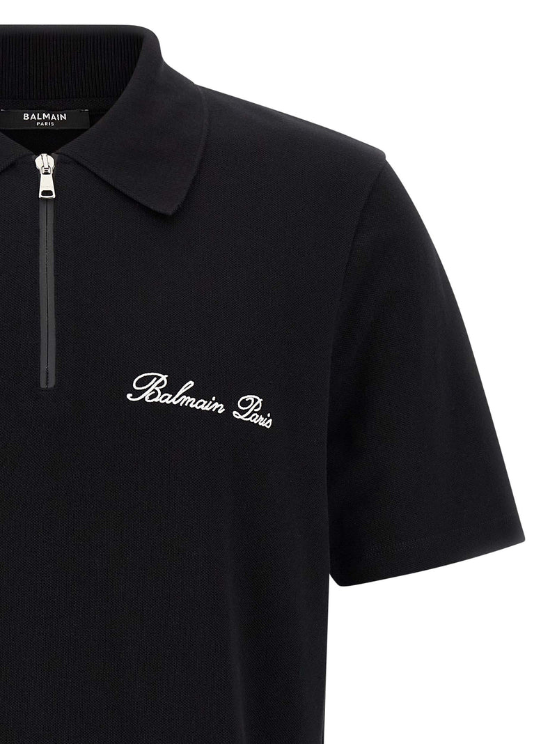 Balmain Bicolor Cotton Polo Shirt for Men
