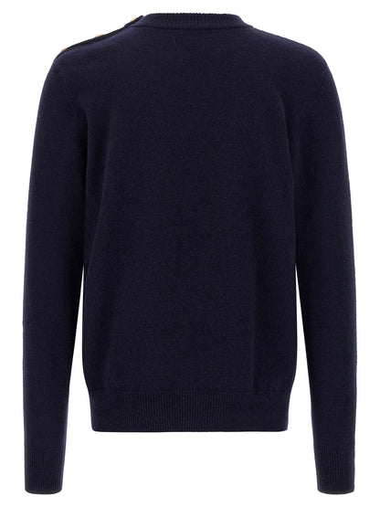 Balmain Blue Cashmere Cardigan