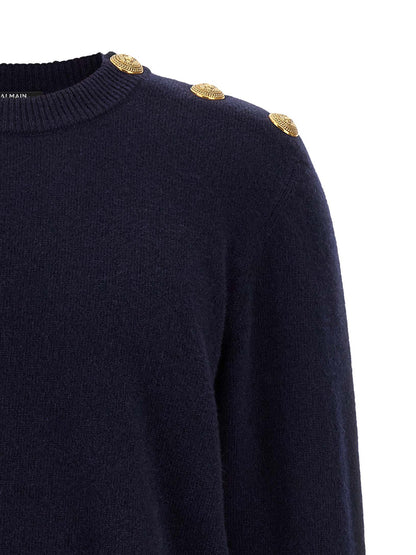 Balmain Blue Cashmere Cardigan