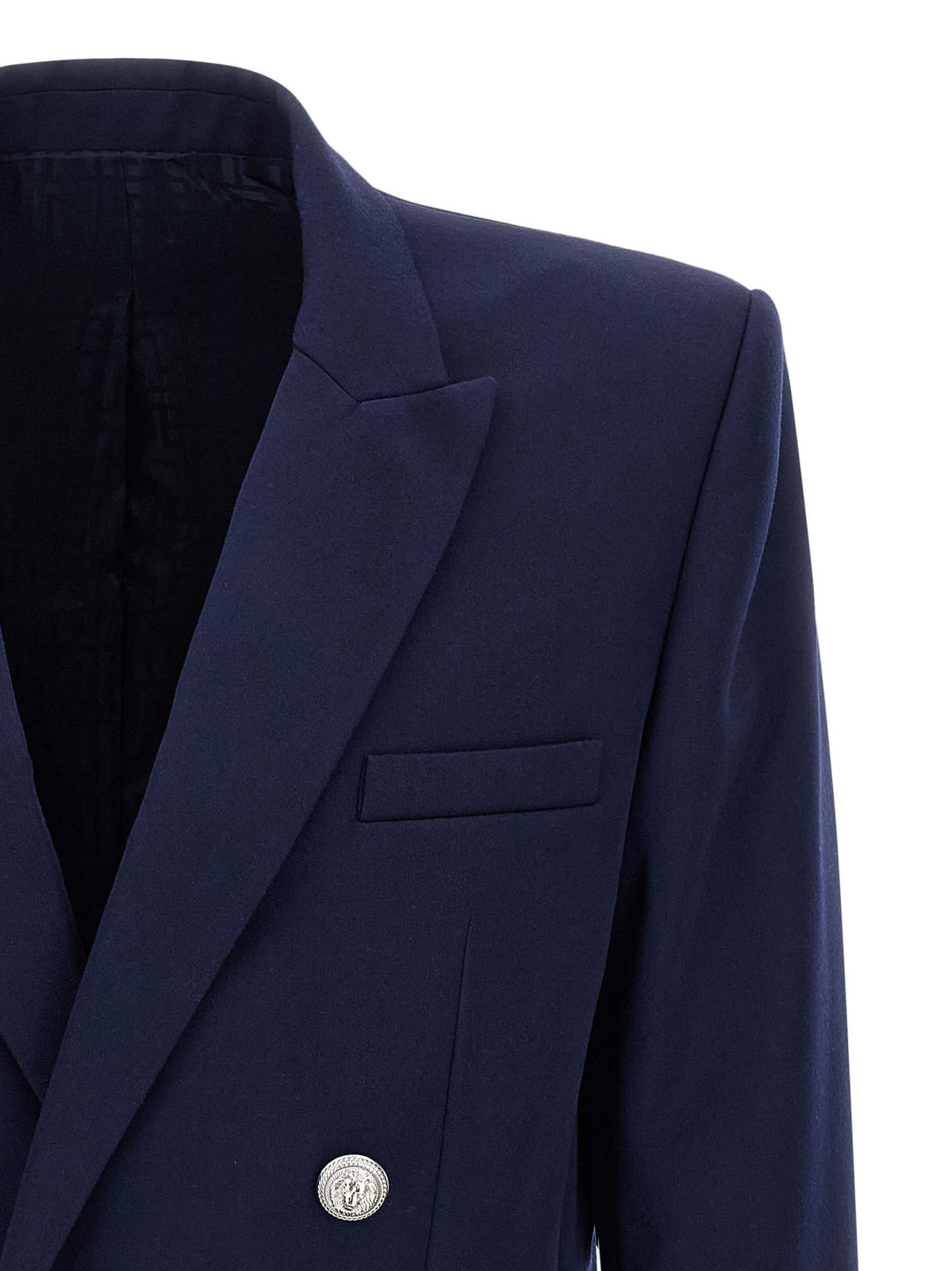 Blazer Balmain en Laine Vierge Bleue