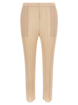 PLEATS PLEASE ISSEY MIYAKE Pantalon décontracté en polyester beige