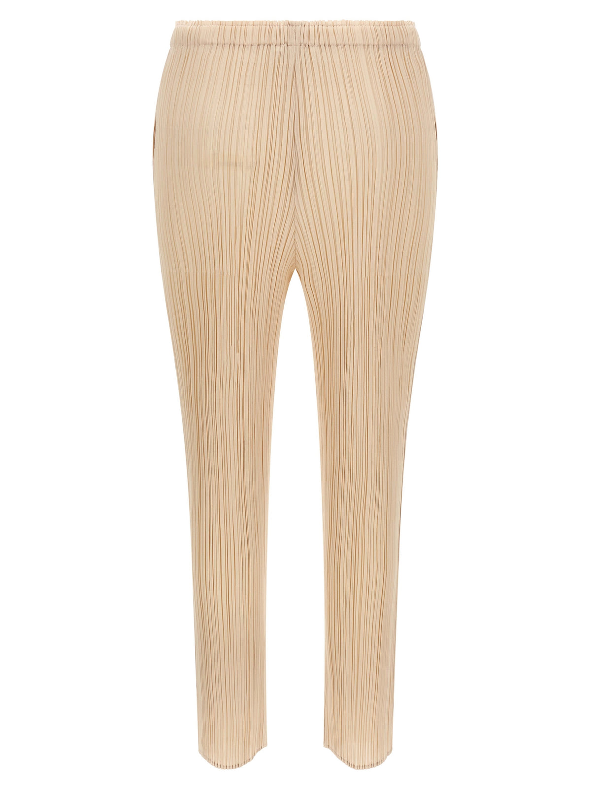 PLEATS PLEASE ISSEY MIYAKE Pantalon décontracté en polyester beige