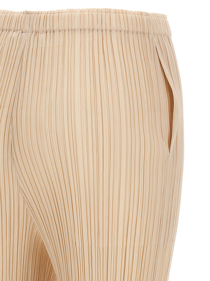 PLEATS PLEASE ISSEY MIYAKE Beige Polyester Casual Pants