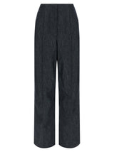 Fendi Blue Cotton High-Waisted Jean