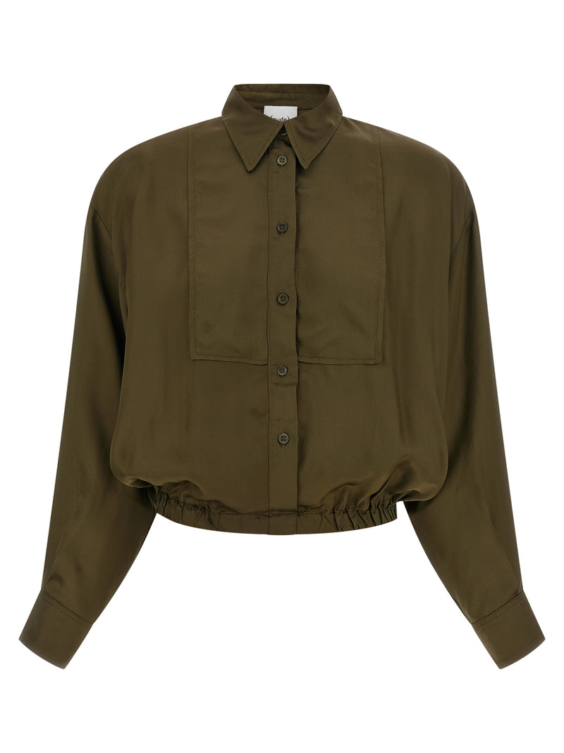 NUDE Bicolor Viscose Blouse - Elegant Green Design