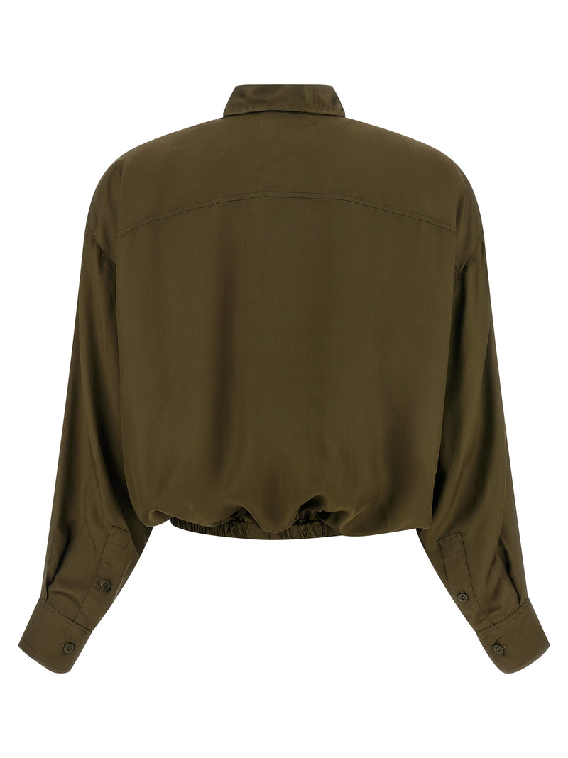 NUDE Bicolor Viscose Blouse - Elegant Green Design