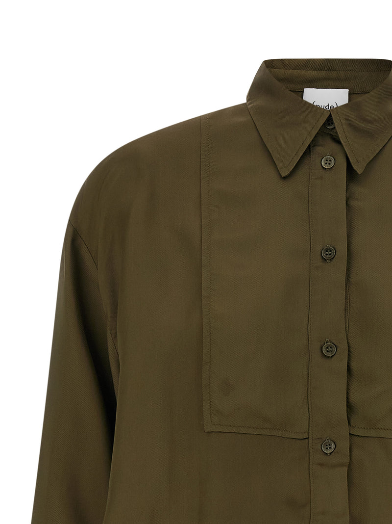 NUDE Bicolor Viscose Blouse - Elegant Green Design