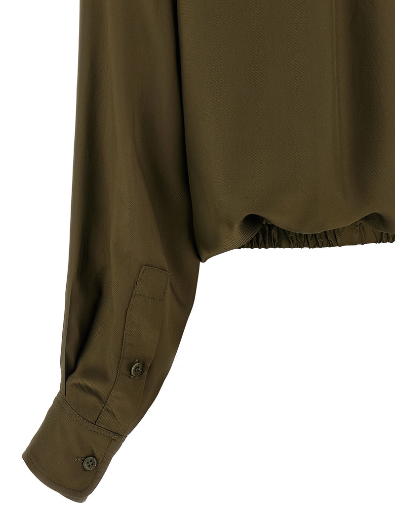 NUDE Bicolor Viscose Blouse - Elegant Green Design