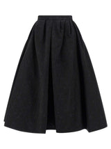 Carolina Herrera Black Cotton Midi Skirt