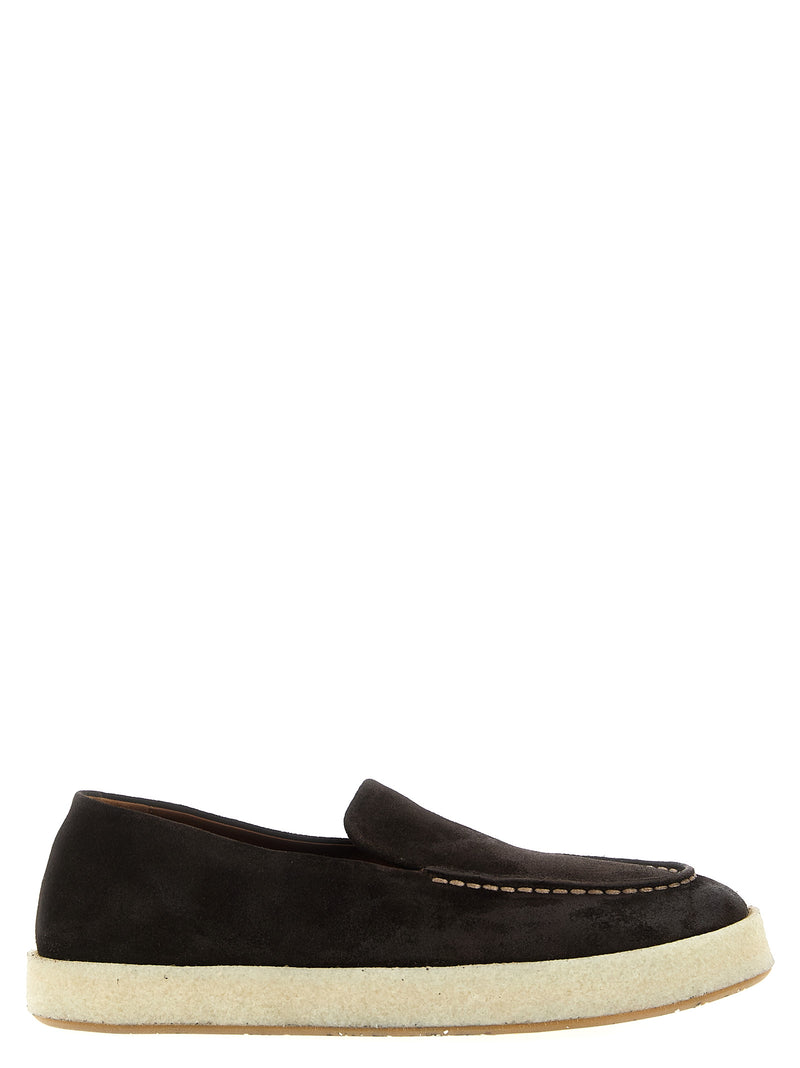 Marsell Brown Leather Slip-On Loafers