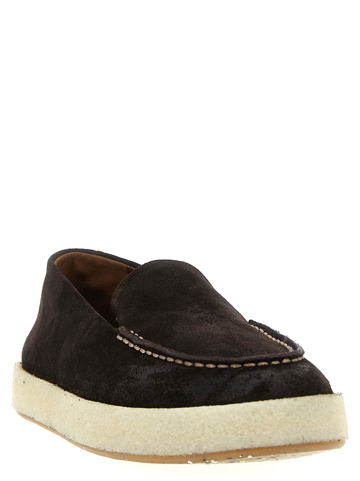 Mocassins à enfiler en cuir marron Marsell