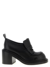Moschino Black Leather Platform Loafers