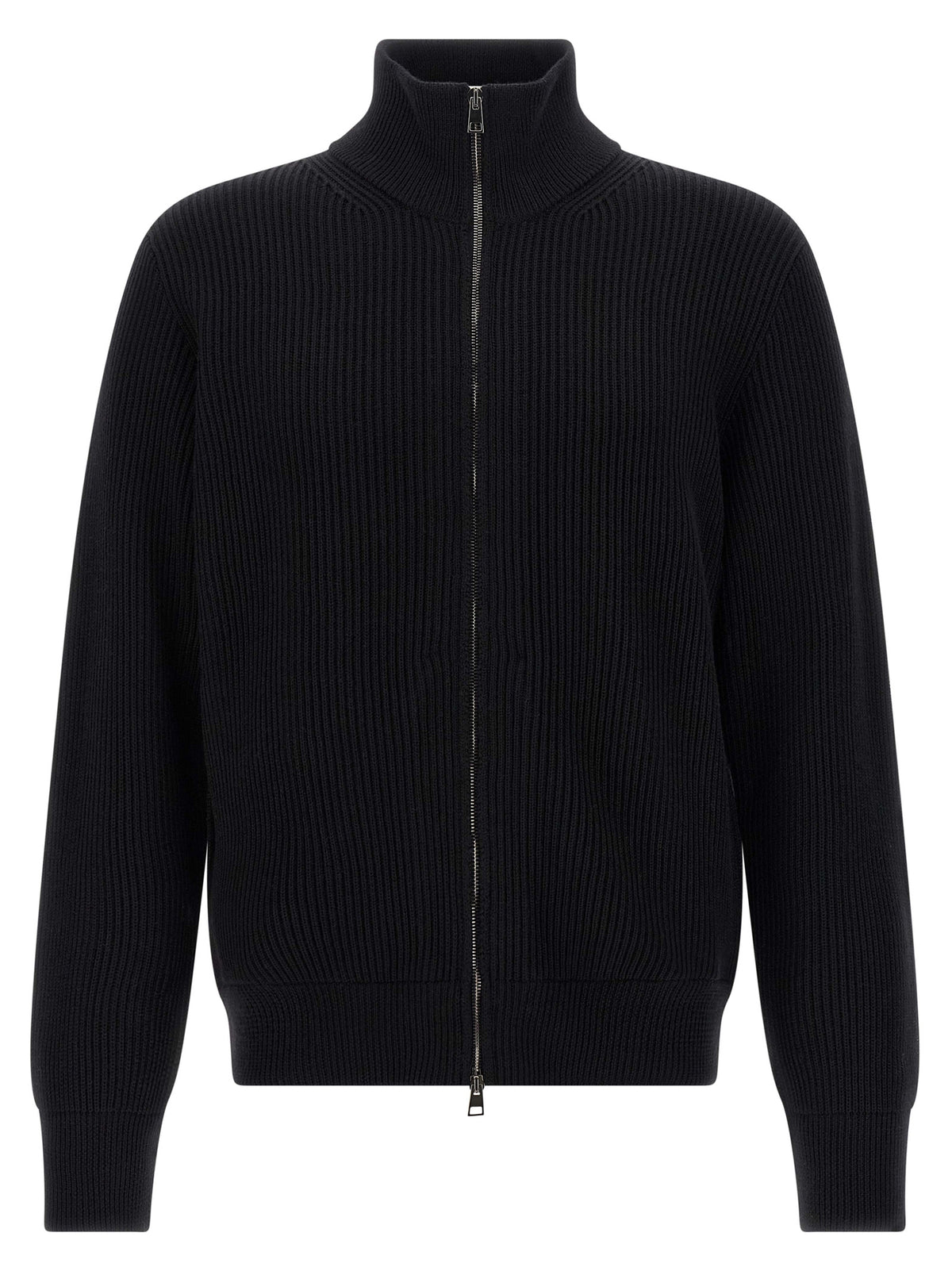 Roberto Collina Black Merino Wool Cardigan