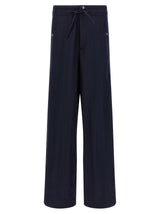 Dries Van Noten Blue Nylon Casual Pants