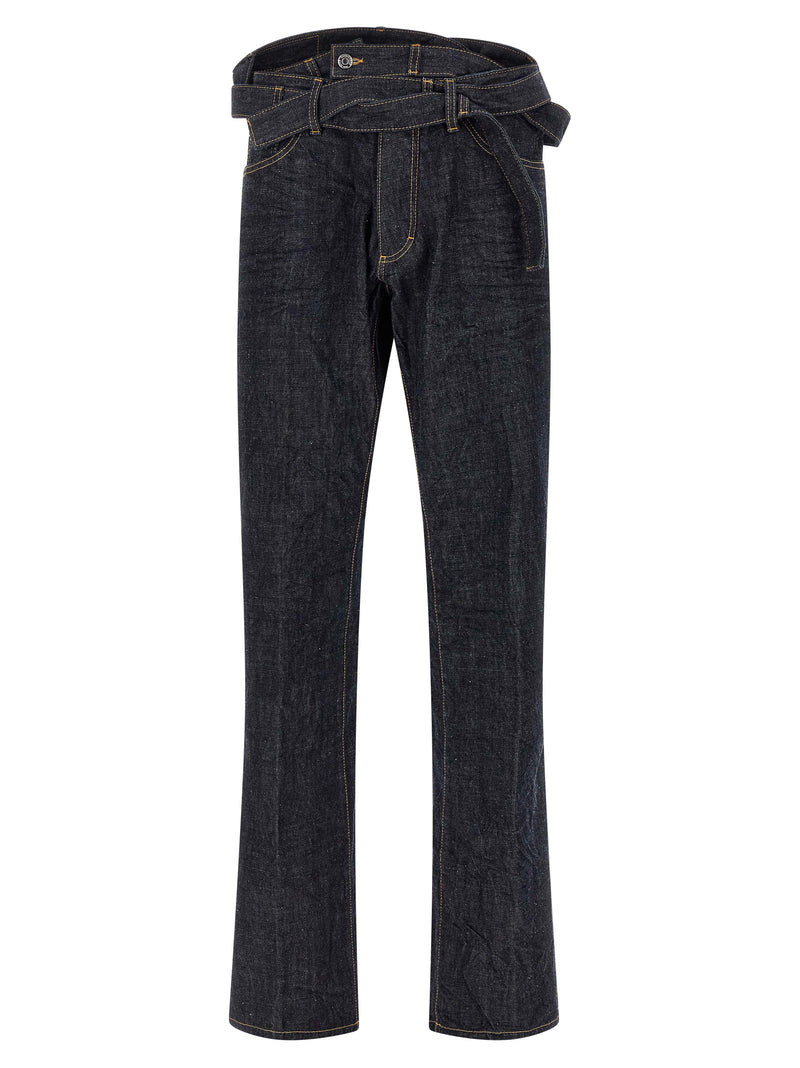 Dsquared² Blue Cotton Straight-Leg Jeans - Butch Model