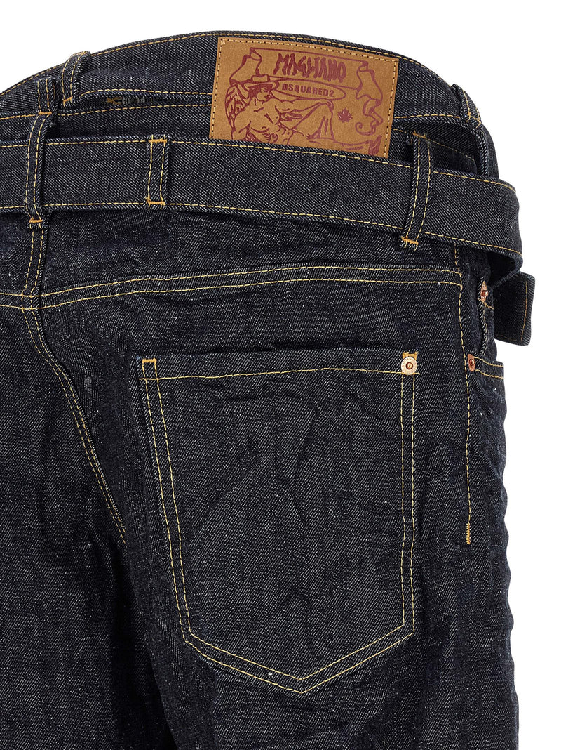Dsquared² Blue Cotton Straight-Leg Jeans - Butch Model