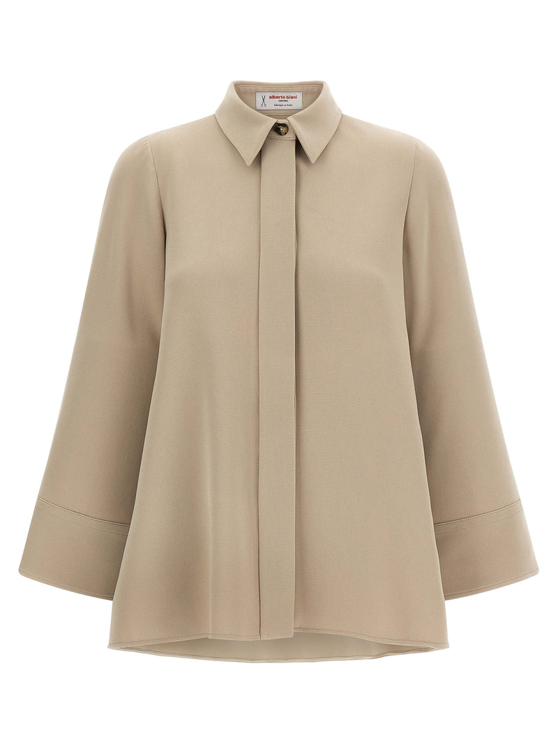 Alberto Biani Beige Triacetate Blouse - Chic & Modern Elegance