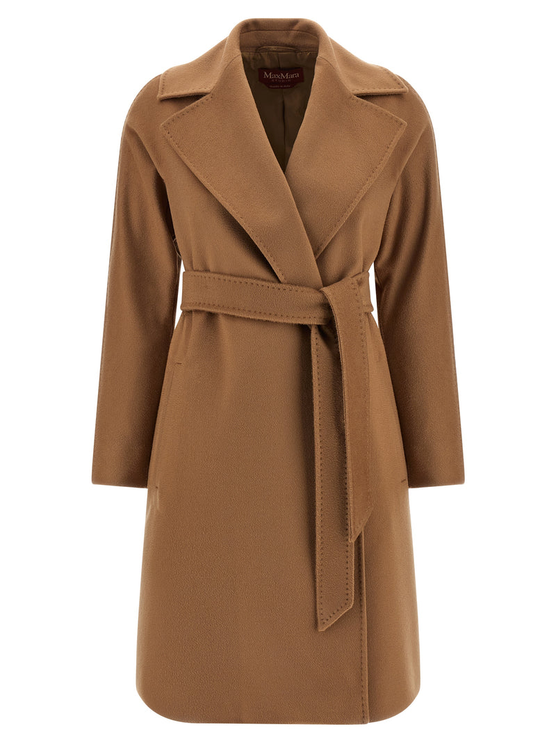 Manteau Max Mara en laine vierge marron