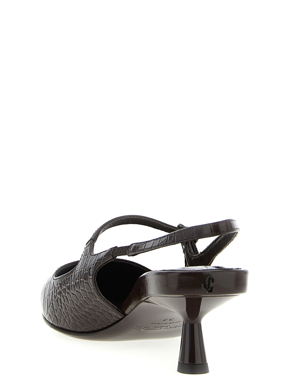 Jimmy Choo Brown Leather Mid Heel Pumps