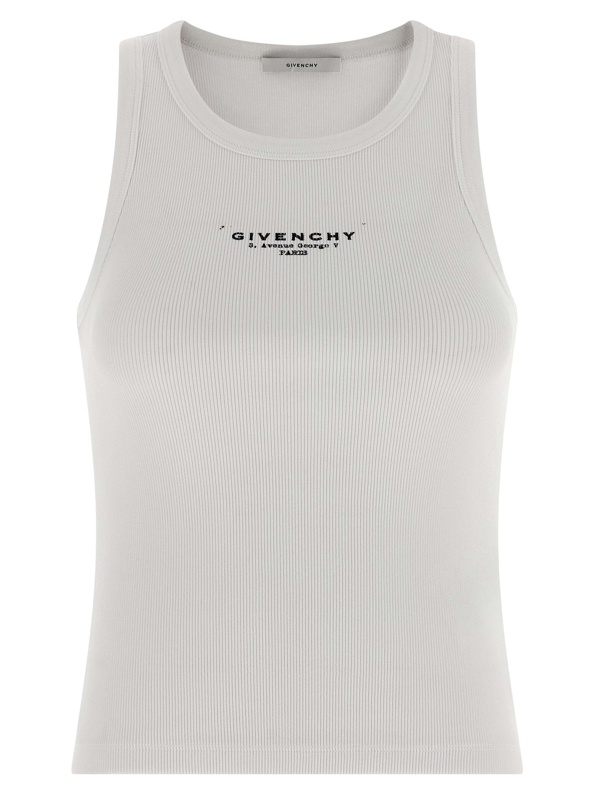 Givenchy White Cotton Sleeveles T-Shirt