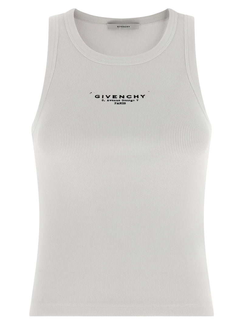 Givenchy White Cotton Sleeveles T-Shirt