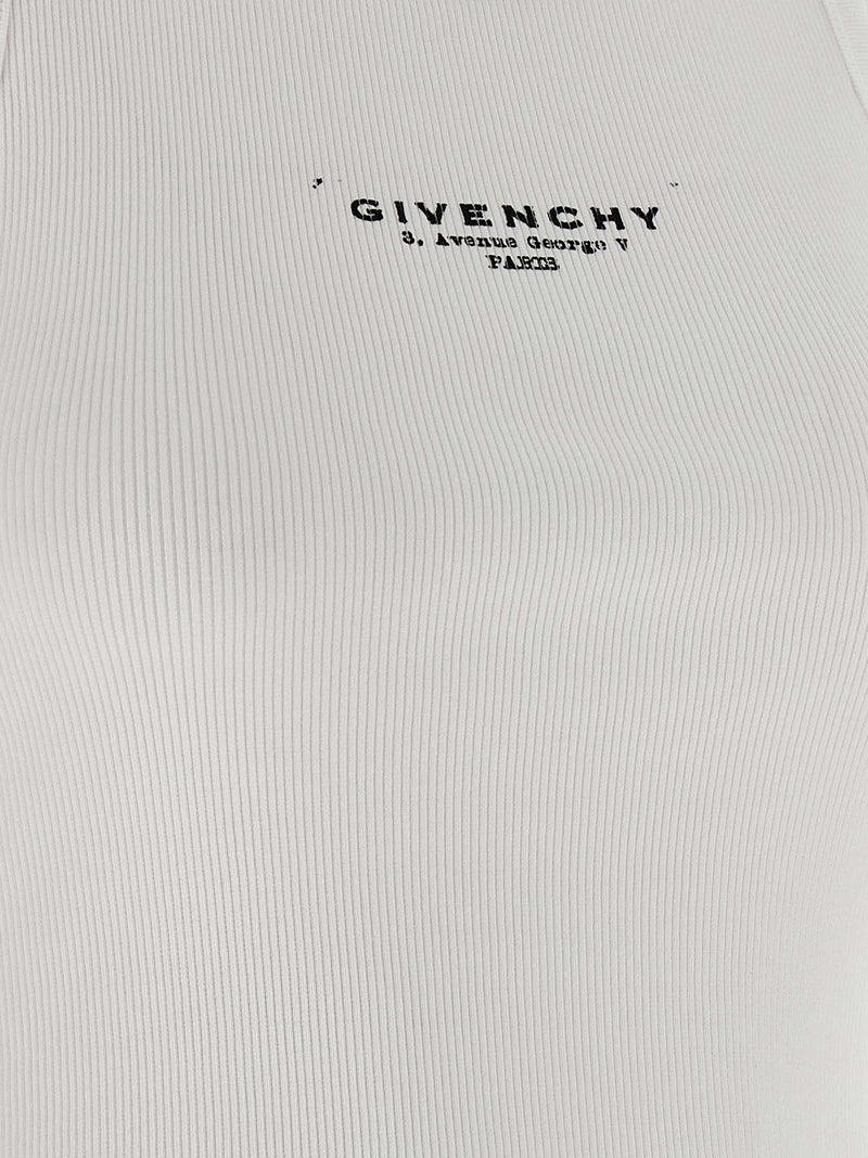 Givenchy White Cotton Sleeveles T-Shirt