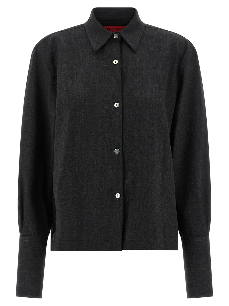 THELATEST Gray Polyester Blouse