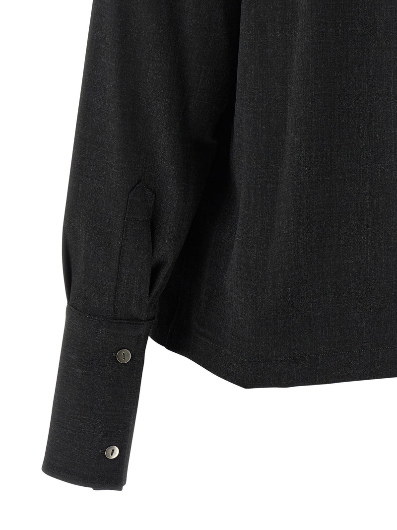 THELATEST Gray Polyester Blouse