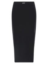 Off-White Black Polyamide Midi Skirt