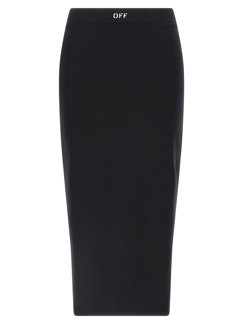 Off-White Black Polyamide Midi Skirt - Elegant Fashion Statement