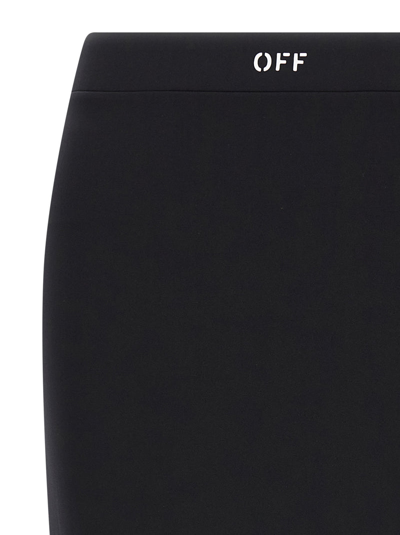 Off-White Black Polyamide Midi Skirt - Elegant Fashion Statement