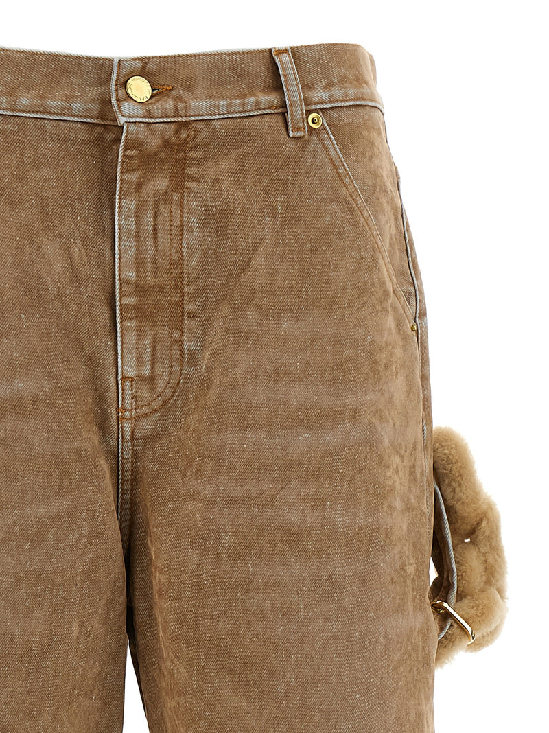 Darkpark Lisa Beige Cotton Straight-Leg Jeans