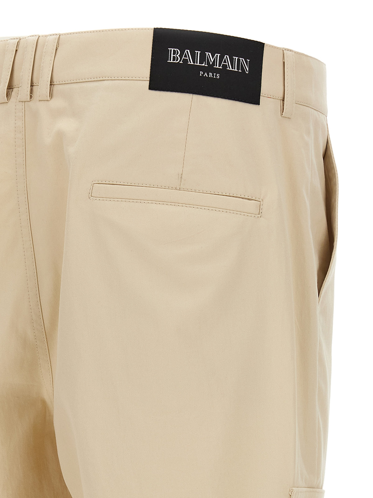 Balmain Beige Cotton Cargo Pants